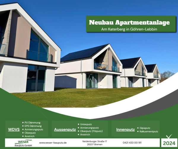 Neubau Apartmentanlage -Am Katerberg in Göhren-Lebbin Weser Bauputz GmbH Bremen